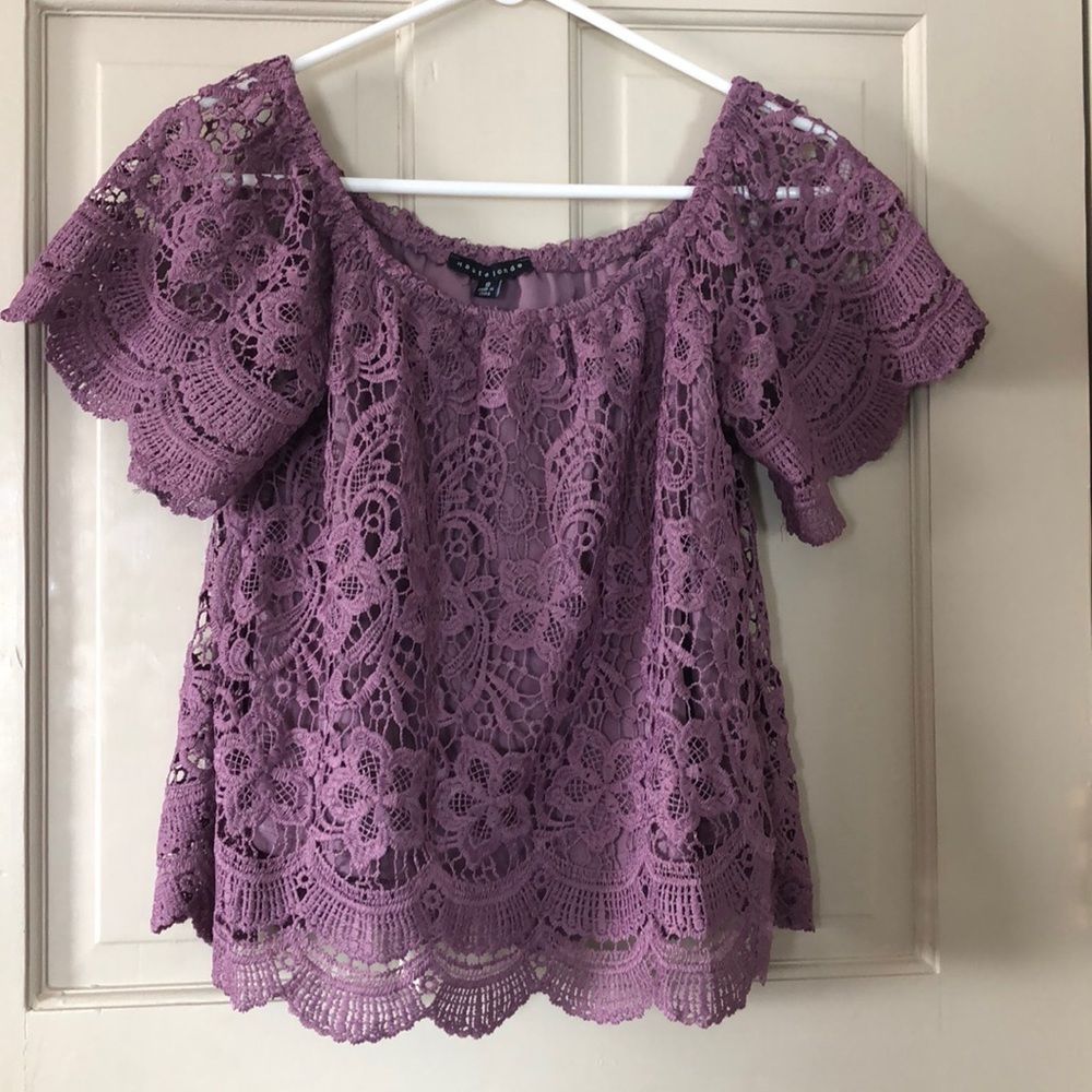 Purple crochet lace shirt